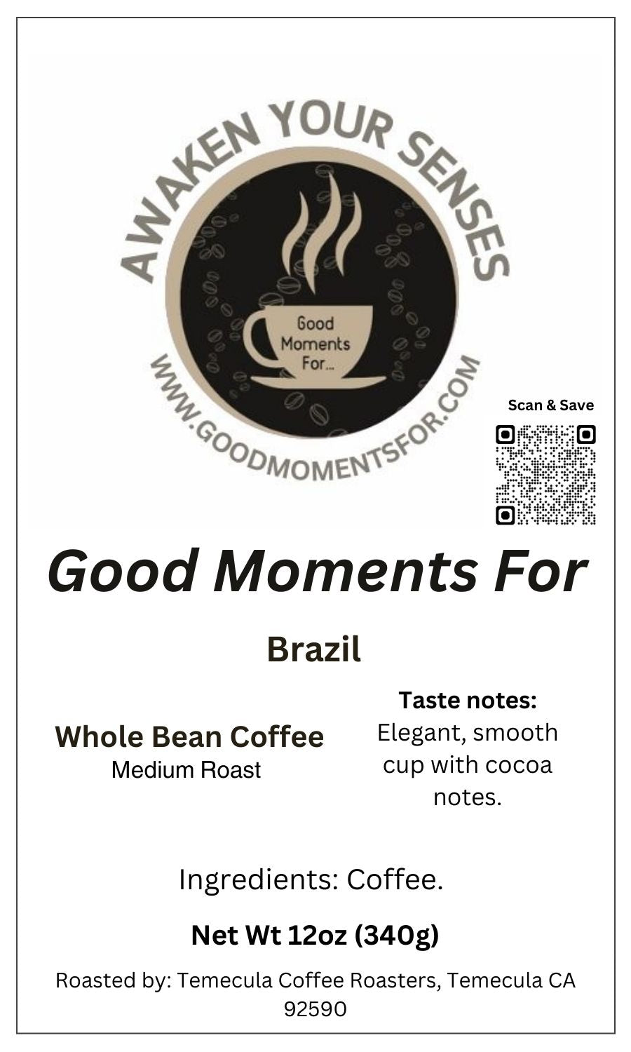 Brazil Santos - Whole Bean - 12 oz