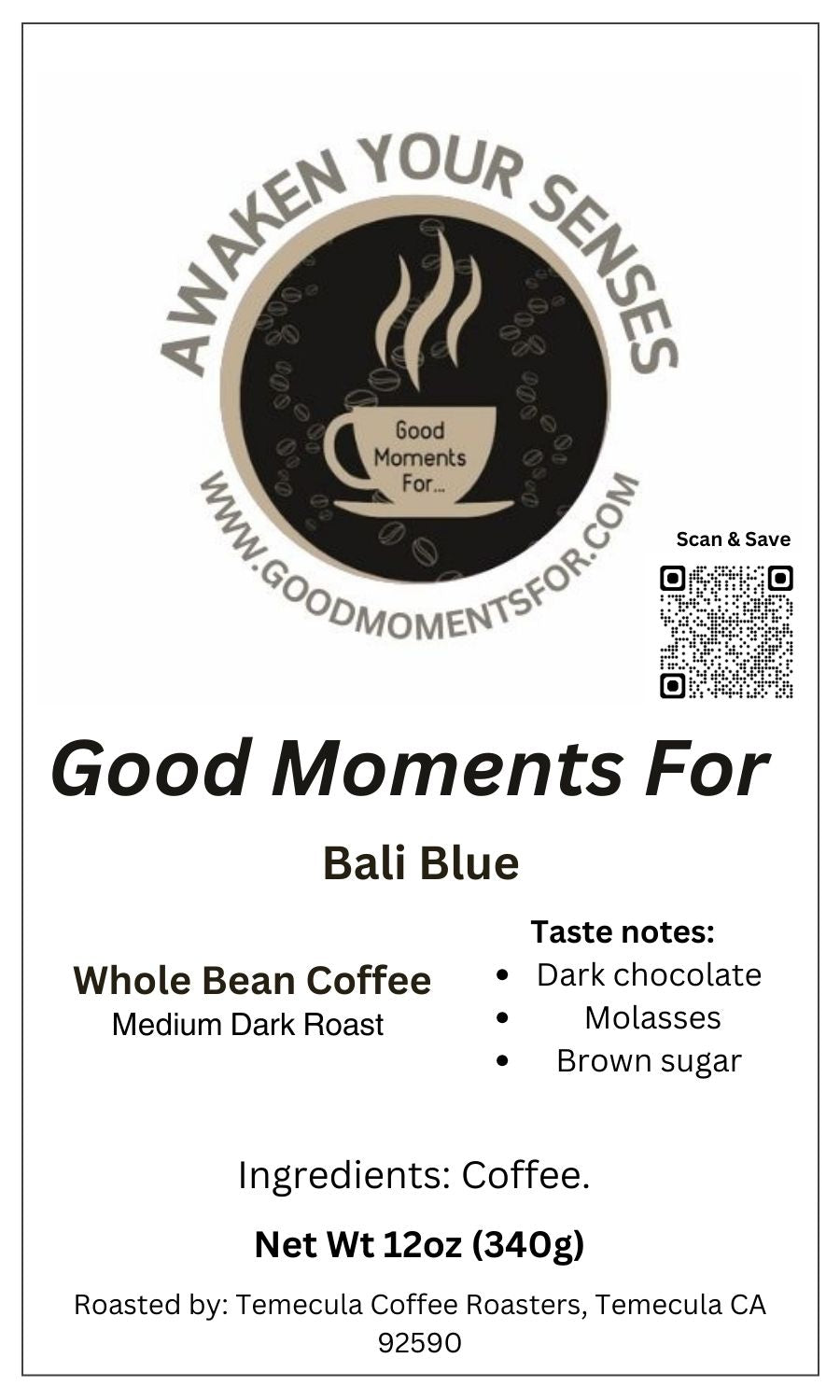 Bali Blue - Whole Bean - 12 oz.