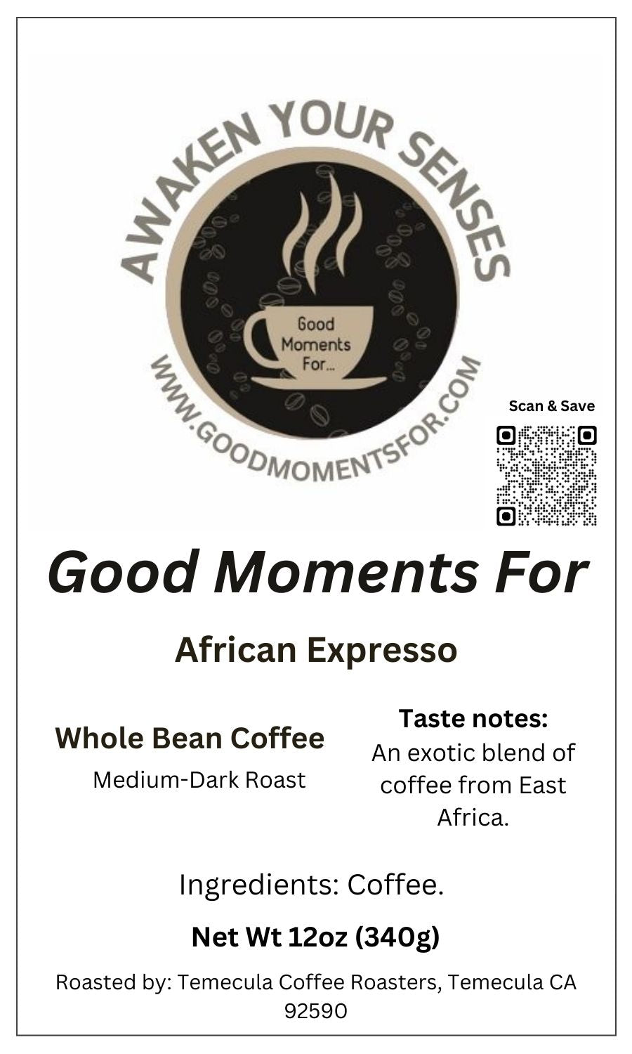 African Expresso - Whole Bean - 12 oz. (Copy)
